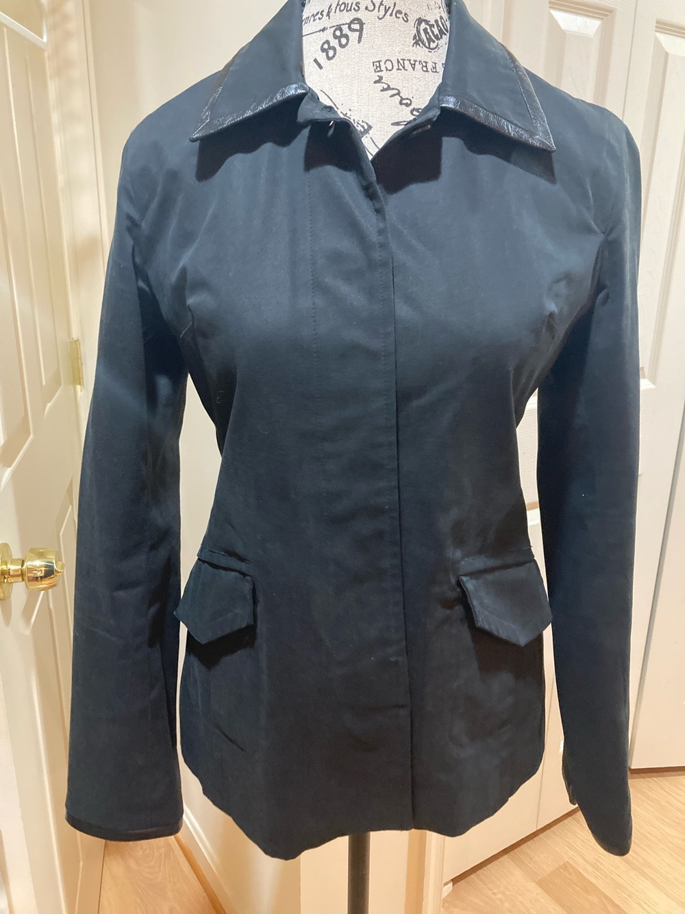 Banana Republic Black Leather Trimmed Women's Tailored Blazer Size XS